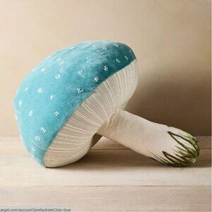 Blue Velvet Beaded Mushroom Novelty Pillow - John Derian for Target - 17"x14"